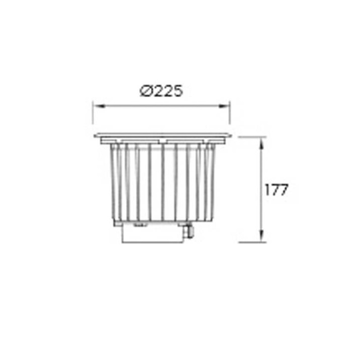 Lámpara Empotrable LED 23W Leds C4 GEA 3000K AISI 316 Circular Ø22,5 cm