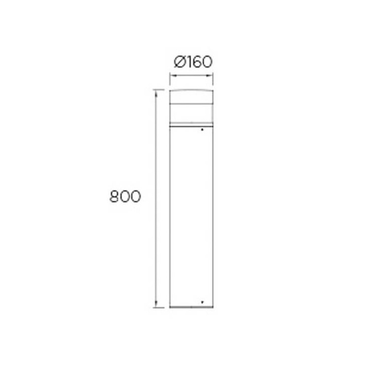 Balizas de Exterior LED 13W Leds C4 NEWTON 3000K 80 cm Gris Urbano