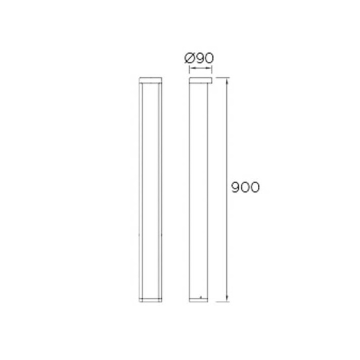Balizas de Exterior LED 7W Leds C4 HAUTE 3000K 90 cm Gris
