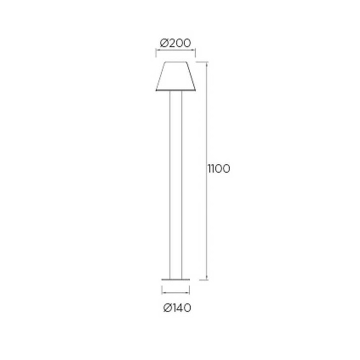 Balizas de Exterior E27 Leds C4 SMILE 1,1m Basculante Negra