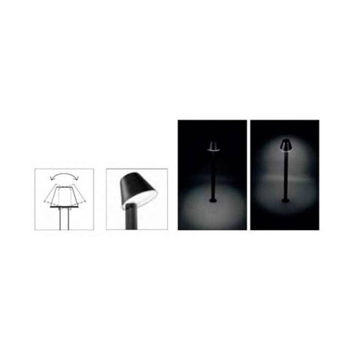 Balizas de Exterior E27 Leds C4 SMILE 1,1m Basculante Negra