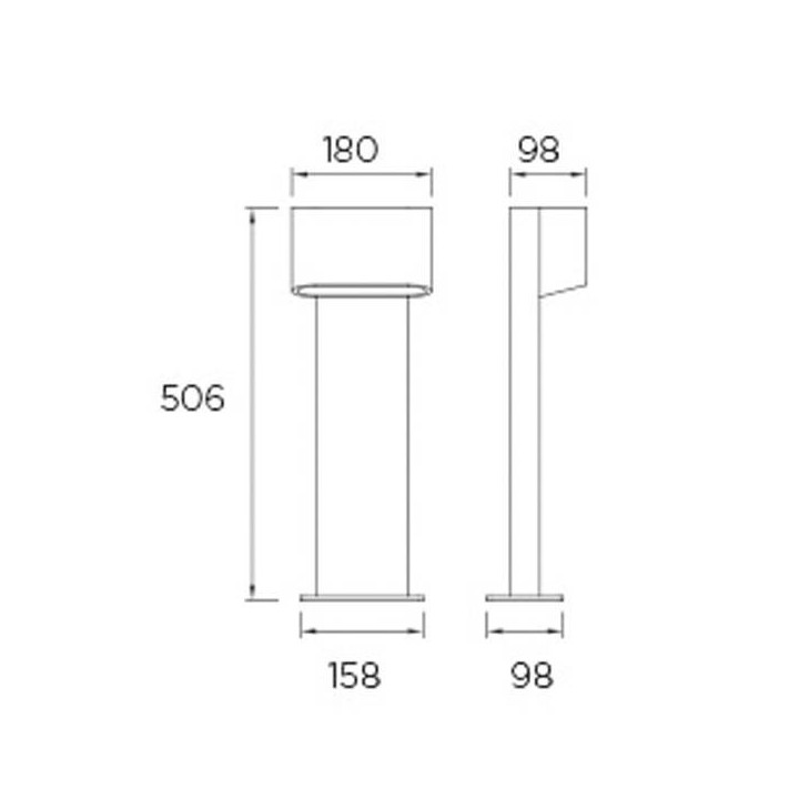 Balizas de Exterior LED 5W Leds C4 DIAGO 3000K 50 cm Gris Urbano