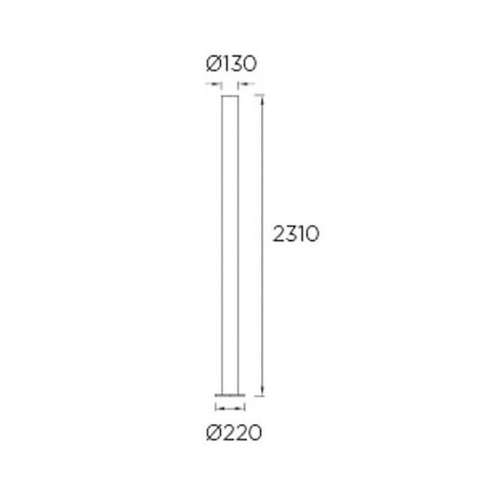 Columna farolas Leds C4 LYON 2,31 mts Gris