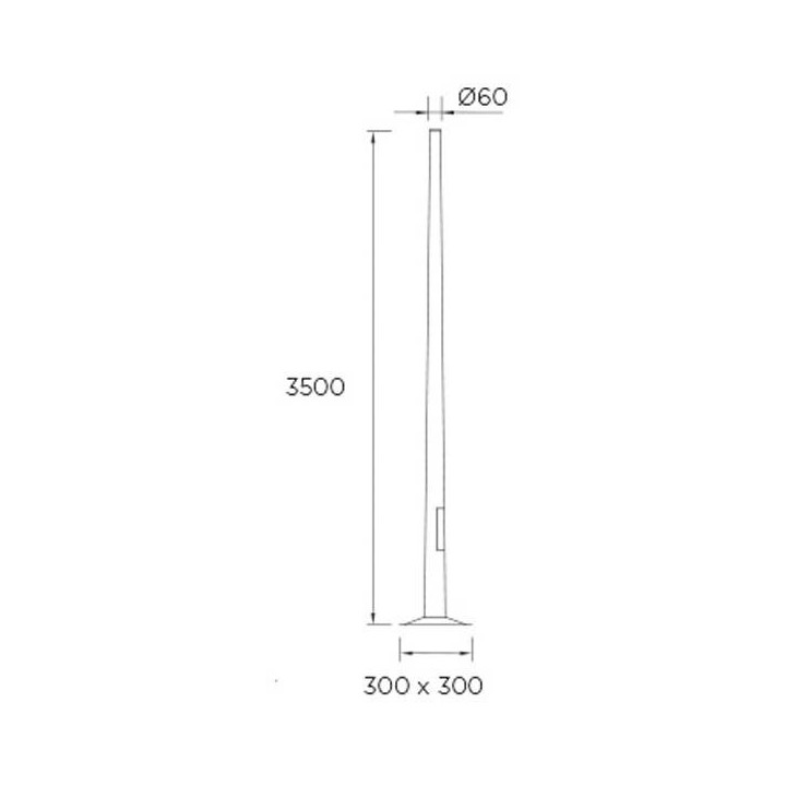 Columna farolas Leds C4 3,5 mts Acero Zincado