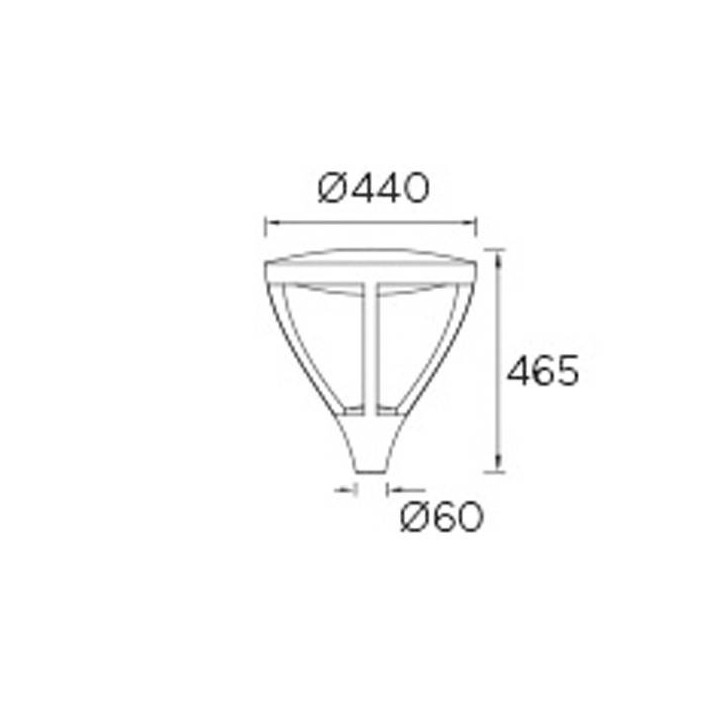 Cabezal farolas LED 38W Leds C4 PROUD 4000K 4612 lm Gris Urbano