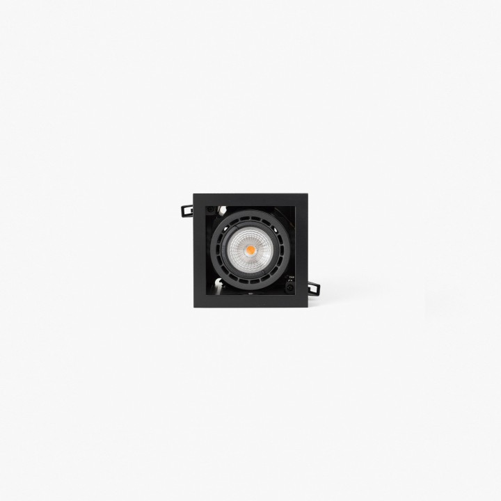 Faro NANO COLIN-1 empotrable negro con marco 7-13W 3000K 56°