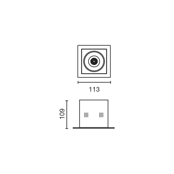 Faro NANO COLIN-1 empotrable gris con marco 7-13W 3000K 56°