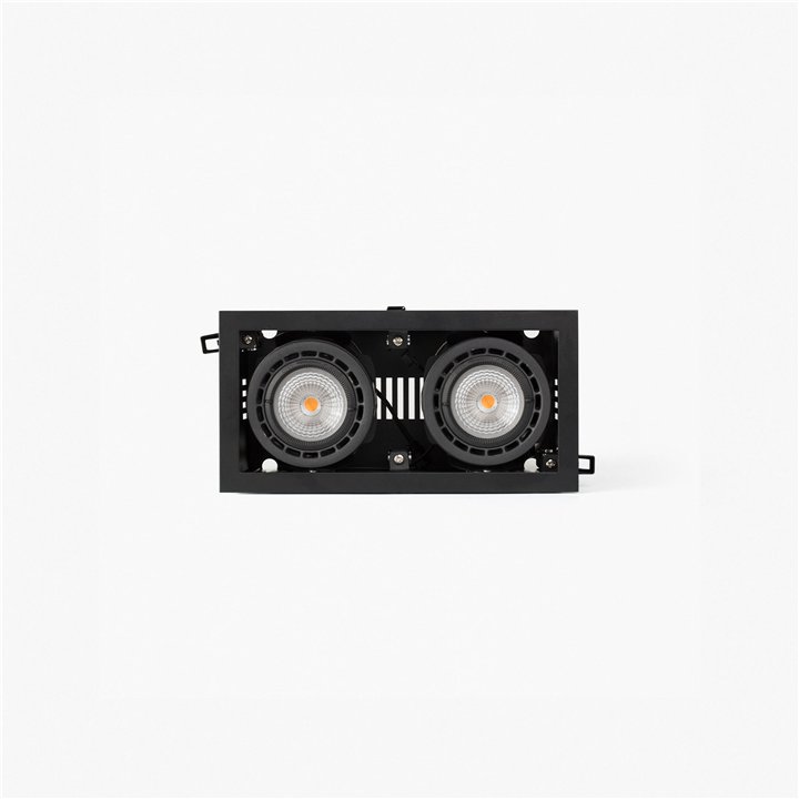 Faro NANO COLIN-2 empotrable negro con marco 14-26W 2700K 20°