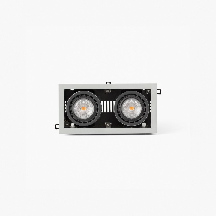 Faro NANO COLIN-2 empotrable gris con marco 14-26W 2700K 20°