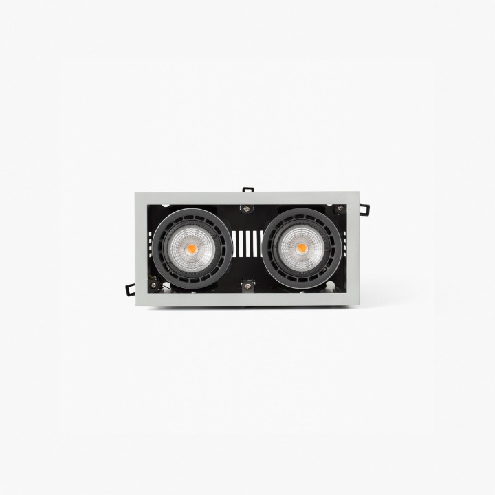 Faro NANO COLIN-2 empotrable gris con marco 14-26W 2700K 56°