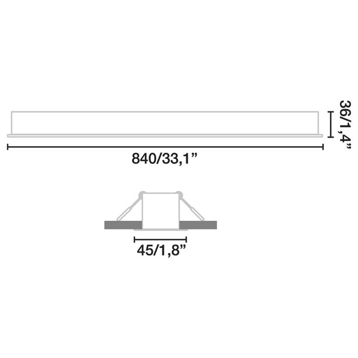 Faro VIA Empotrable blanco 84cm 17W 3000K