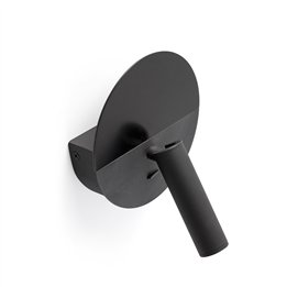 Faro DUAS Lámpara aplique lector negro con USB