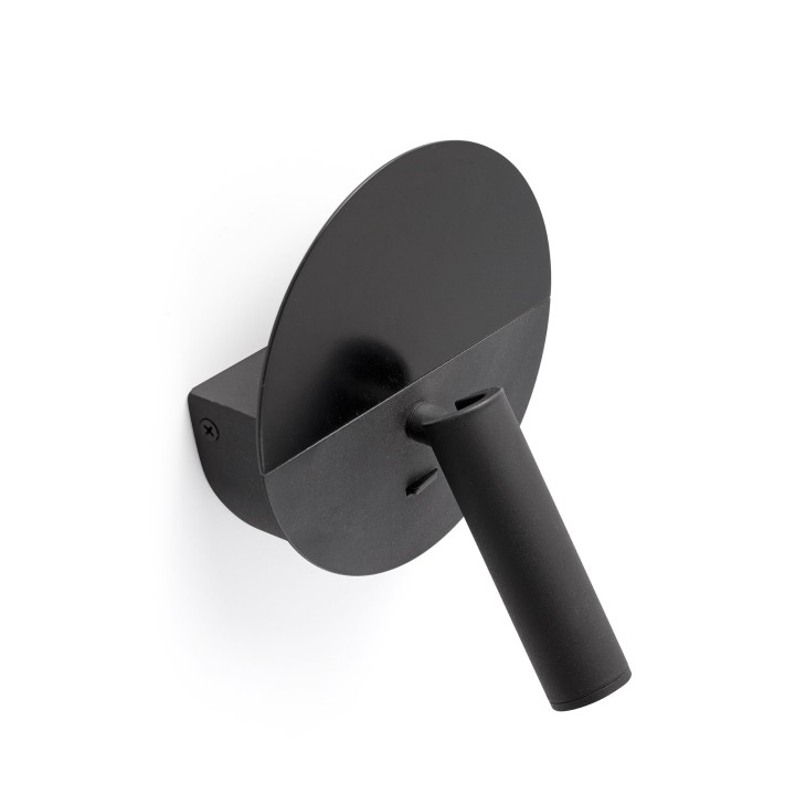 Faro DUAS Lámpara aplique lector negro con USB