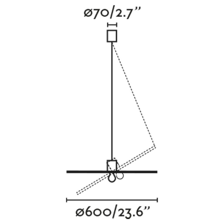 Faro COSTAS 600 Lámpara colgante negra/ratán