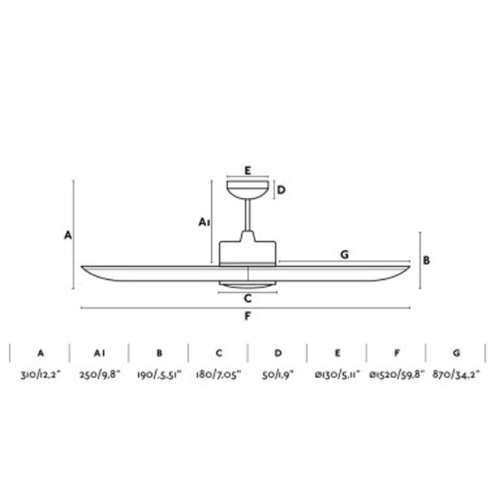 Faro TONIC L LED Ventilador blanco DC SMART