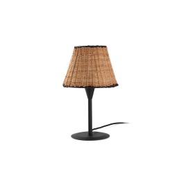 Faro SUMBA S Lámpara mini sobremesa negra/ratán