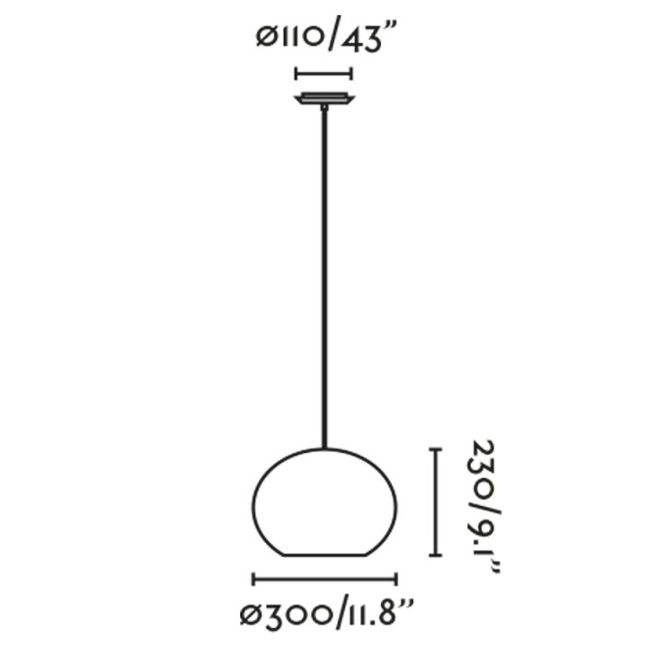 Faro HAKA 300 Lámpara colgante negra/ratán