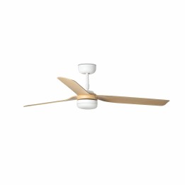 Faro PUNT M LED Ventilador blanco/madera clara DC SMART