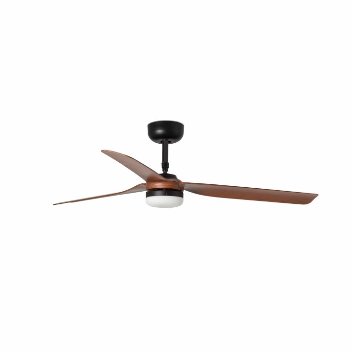 Faro PUNT M LED Ventilador negro/madera oscura DC SMART