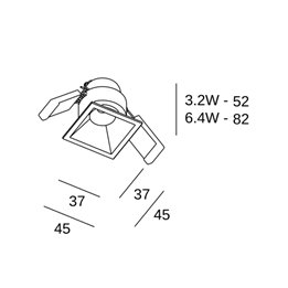Faro TULIPA downlight empotrable blanco 7W 15° 3000K CRI90