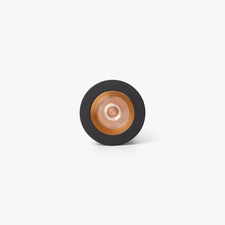 Faro UNO downlight empotrable negro/oro 8W 11° 2700K CRI90 dali