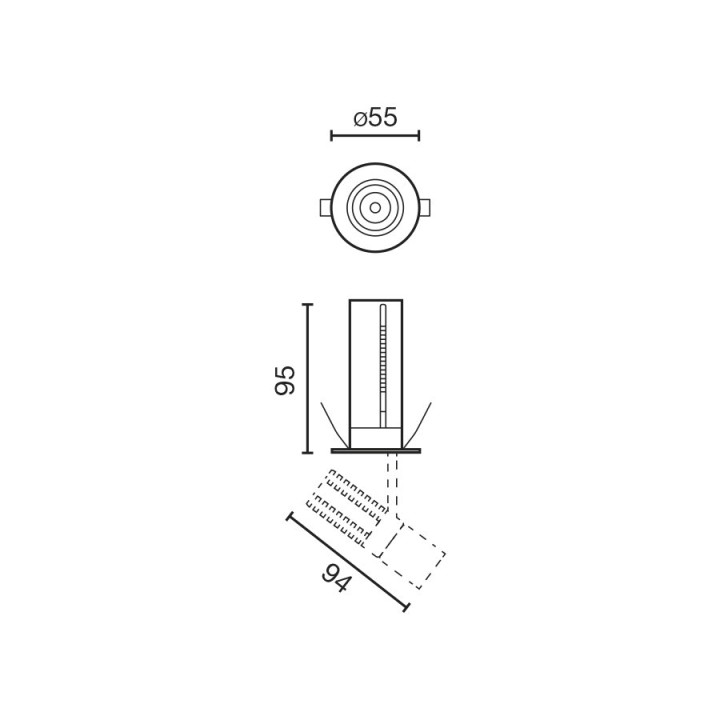 Faro UNO projector pulldown empotrable blanco/oro 8W 37° 2700K CRI90 dali