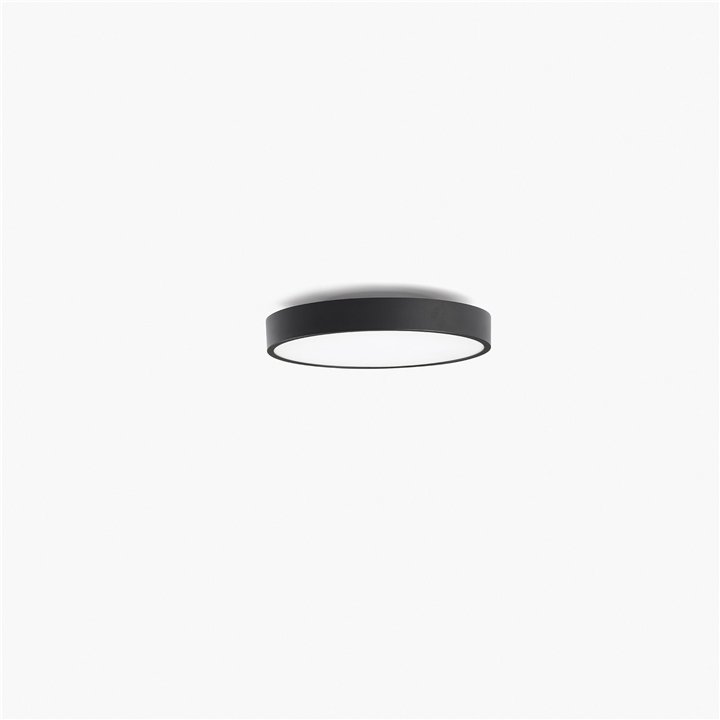 Faro DOMIO superficie negro Ø400 36W opal 3000K CRI80