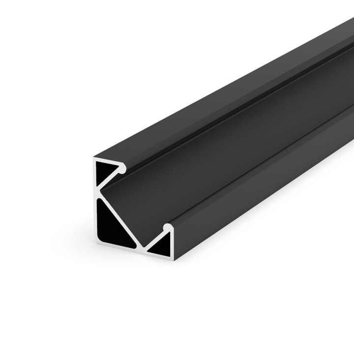 Faro Perfil superficie 45° negro 2M