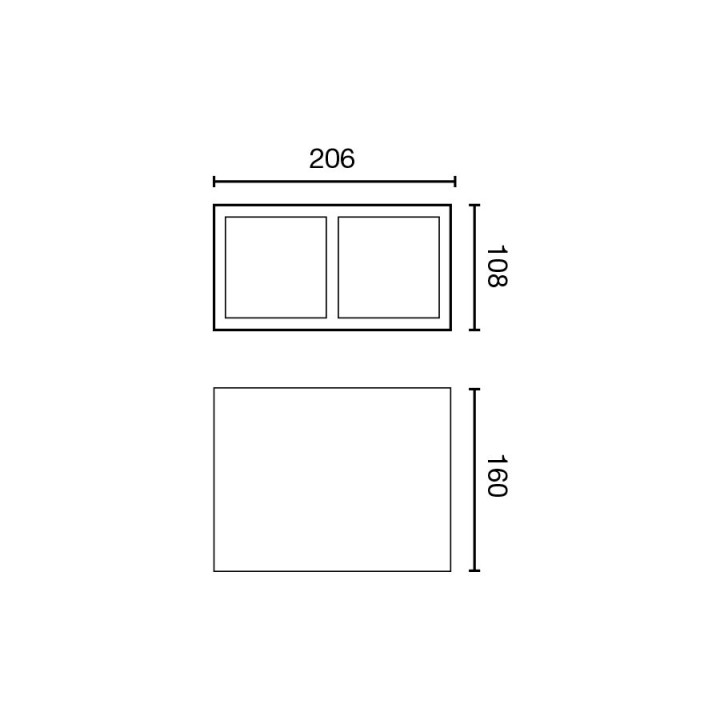 Faro PODIUM Caja de superficie blanco 2L