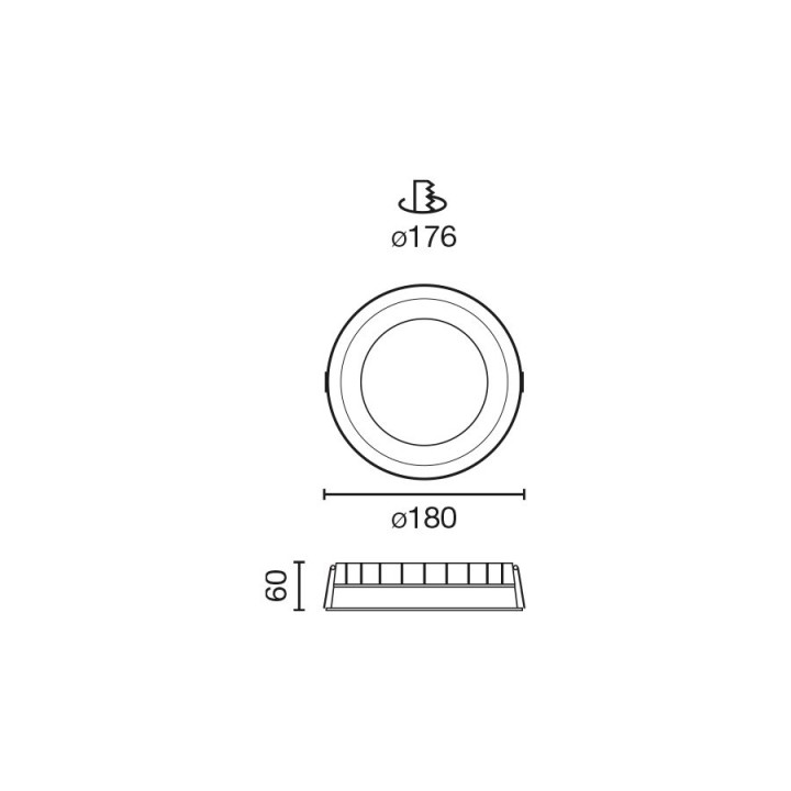 Faro CROC empotrable 13W Ø180 blanco 90° 4000K CRI90
