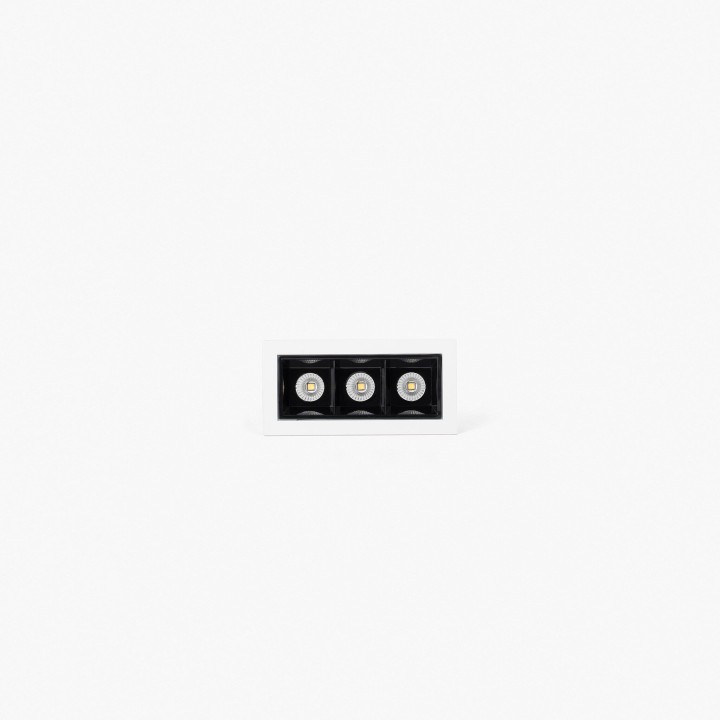 Faro TROOP empotrable 3x2W blanco-negro 36° 4000K CRI90