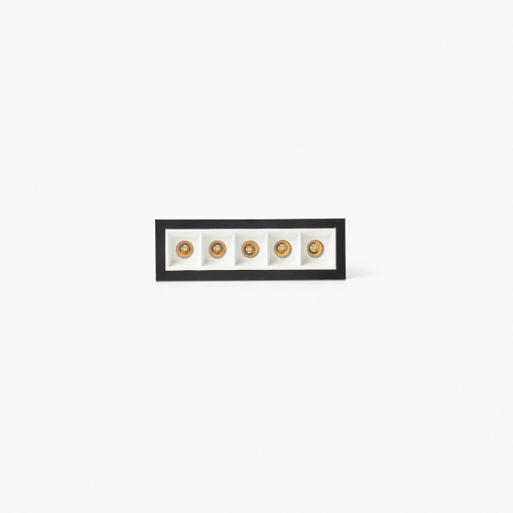 Faro TROOP empotrable 5x2W negro-blanco 48° 2700K CRI90