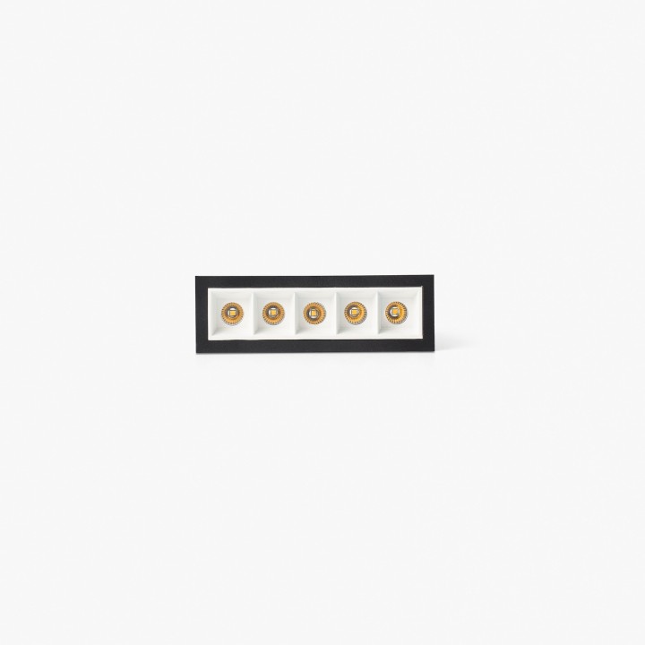 Faro TROOP empotrable 5x2W negro-blanco 48° 2700K CRI90