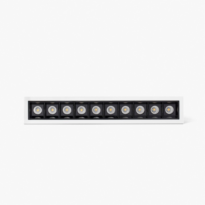 Faro TROOP empotrable 10x2W blanco-negro 48° 3000K CRI90