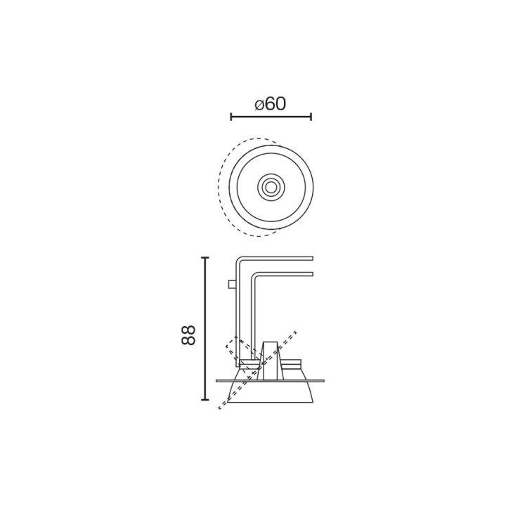 Faro TEIDE módulo downlight orientable negro 10W 40° 3000K CRI90 dali