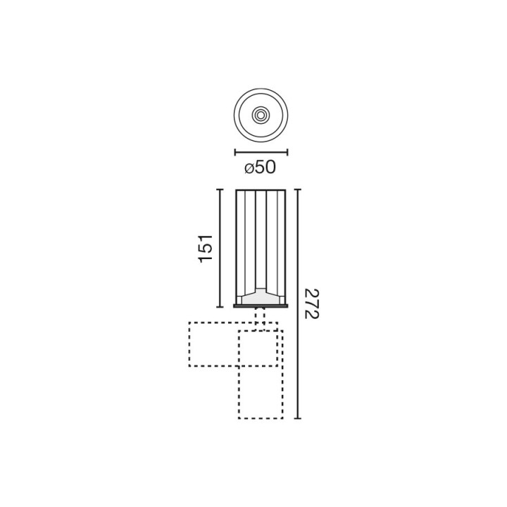 Faro FOST PULLDOWN proyector blanco 15W 12° 3000K CRI90