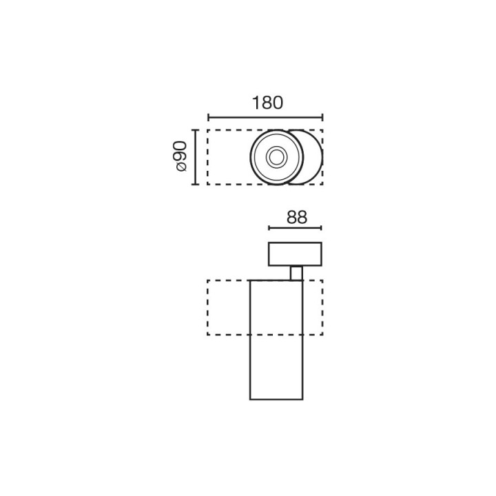 Faro FOST SURFACE proyector blanco Ø90 42W 18° 3000K CRI90 triac