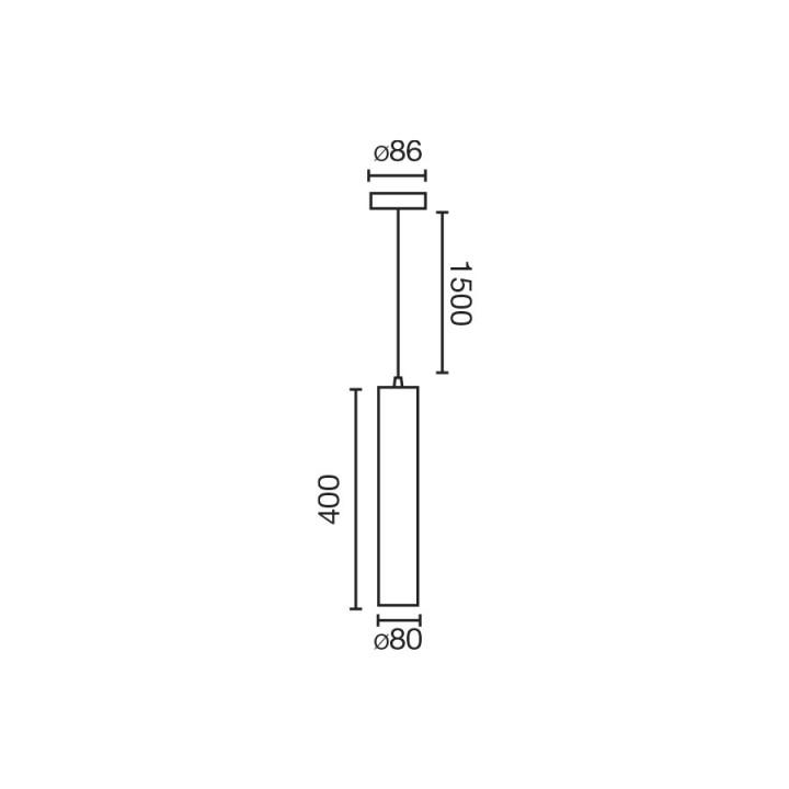 Faro FOST PENDANT colgante blanco Ø80 28W 38° 3000K CRI90 dali