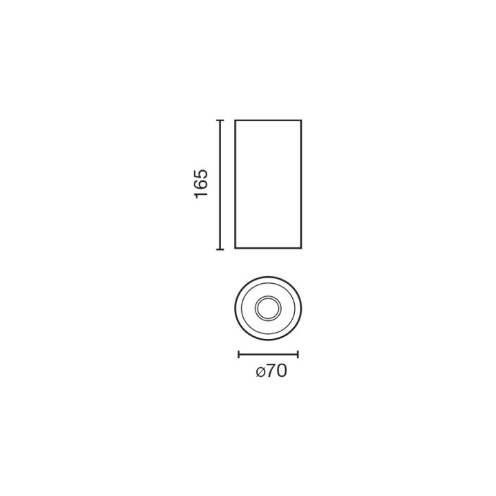 Faro FOST CEILING downlight superficie blanco Ø70 28W 23° 4000K CRI90
