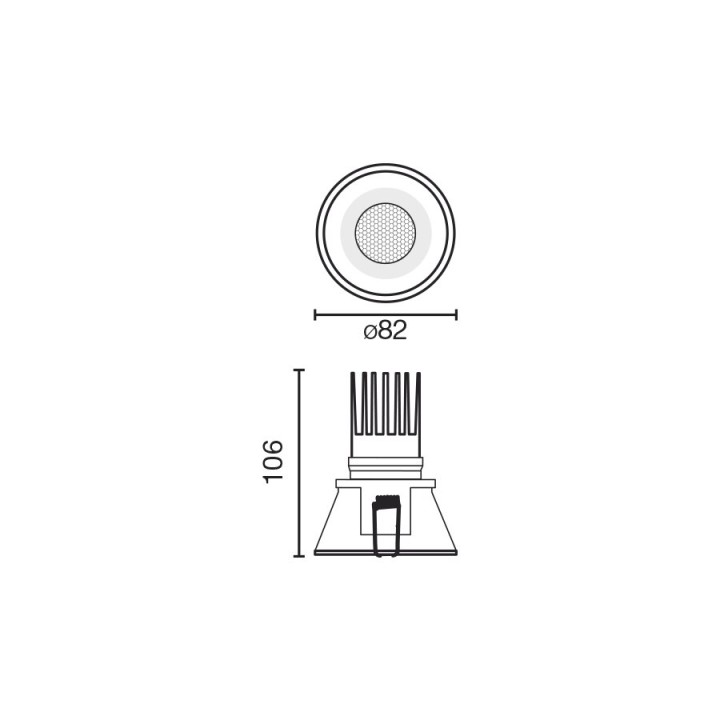 Faro TULIPA downlight empotrable blanco 7W 36° 4000K CRI90 triac