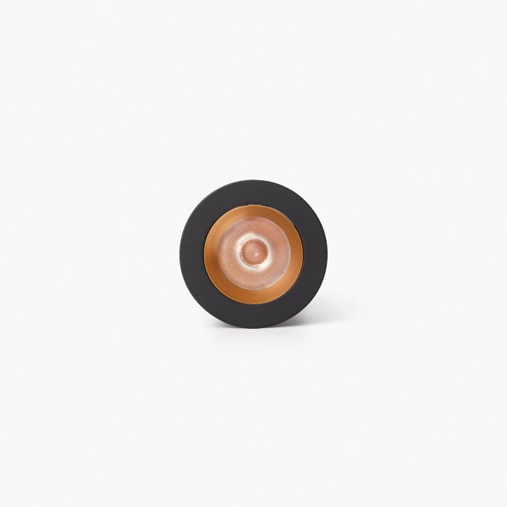 Faro UNO downlight empotrable negro/oro 8W 24° 3000K CRI90 dali