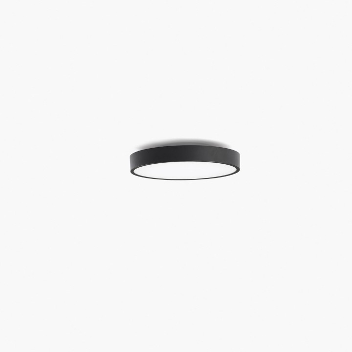 Faro DOMIO superficie negro Ø400 36W prismático 3000K CRI80 casambi