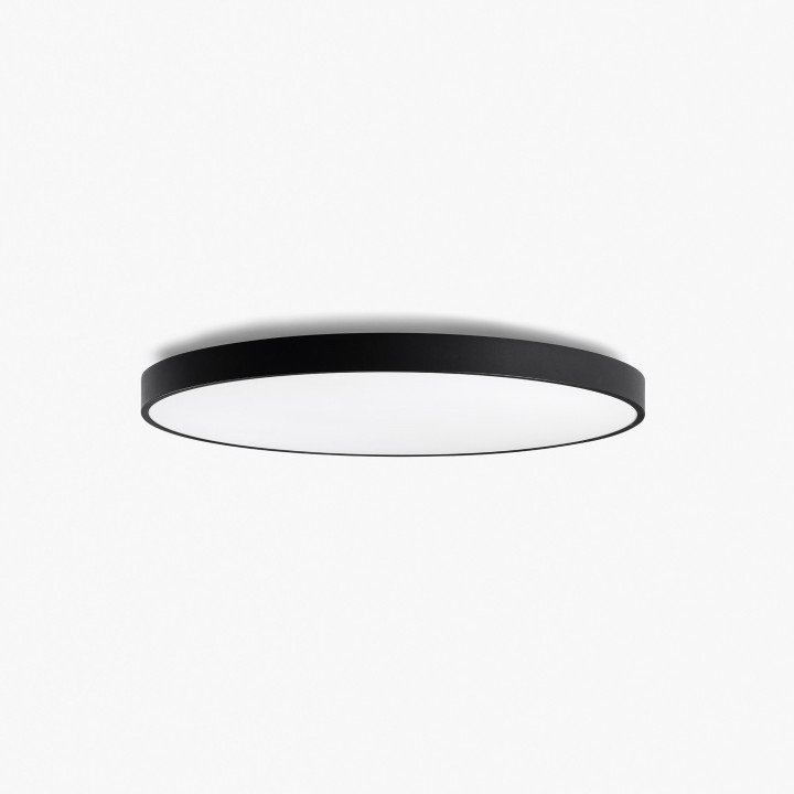 Faro DOMIO superficie negro Ø800 78W prismático 4000K CRI80 casambi