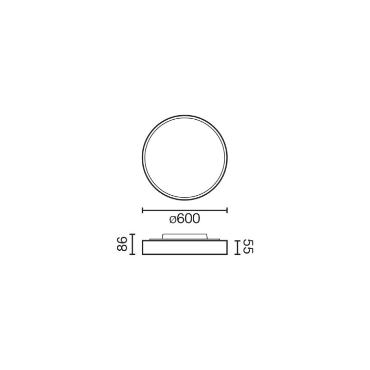 Faro DOMIO superficie blanco TW 33W Ø600 opal casambi