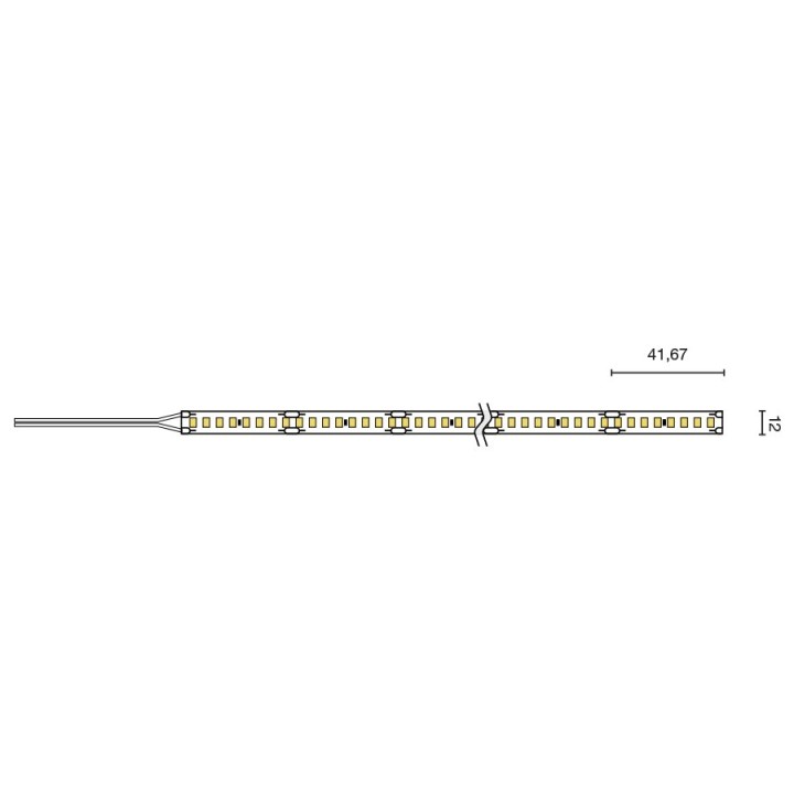 Faro Tira LED 2835 19.2W 192LED/M IP66 3000K CRI80