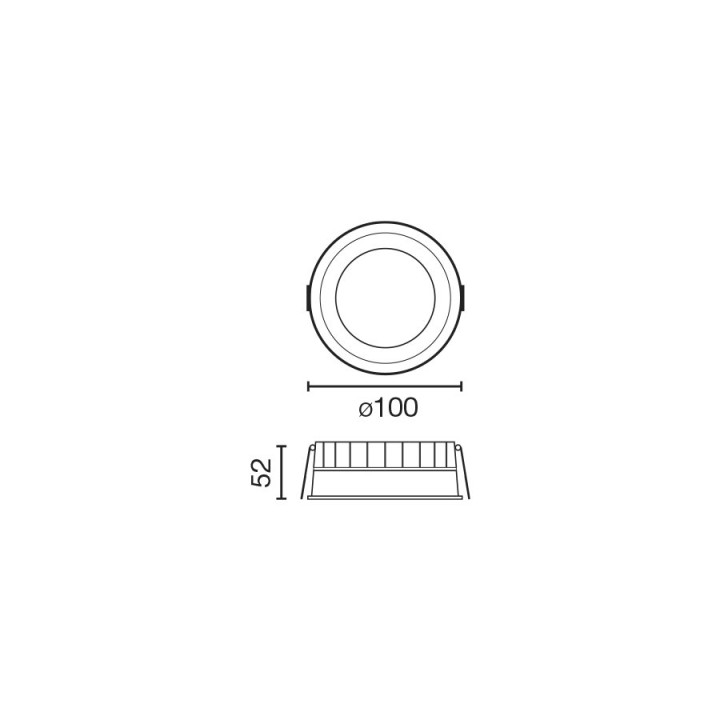 Faro CROC empotrable 9W Ø100 blanco 90° 4000K CRI90 casambi