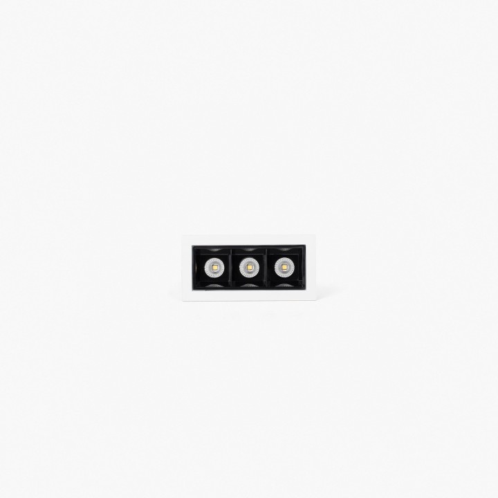 Faro TROOP empotrable 3x2W blanco-negro 48° 4000K CRI90