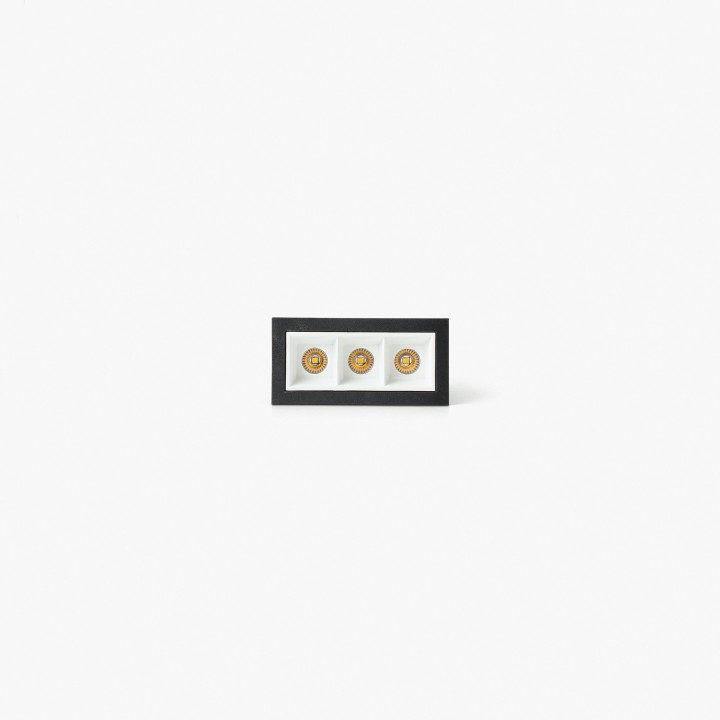 Faro TROOP empotrable 3x2W negro-blanco 15° 2700K CRI90