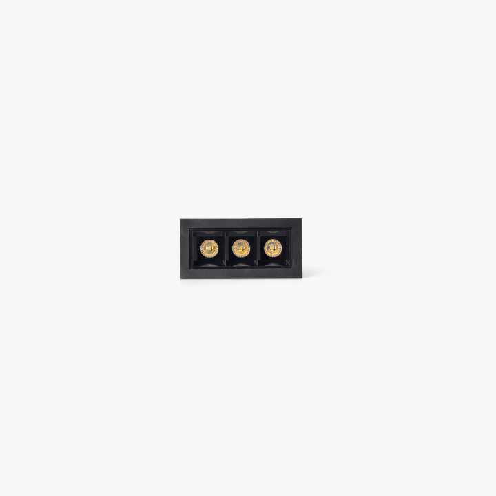 Faro TROOP empotrable 3x2W negro-negro 36° 2700K CRI90