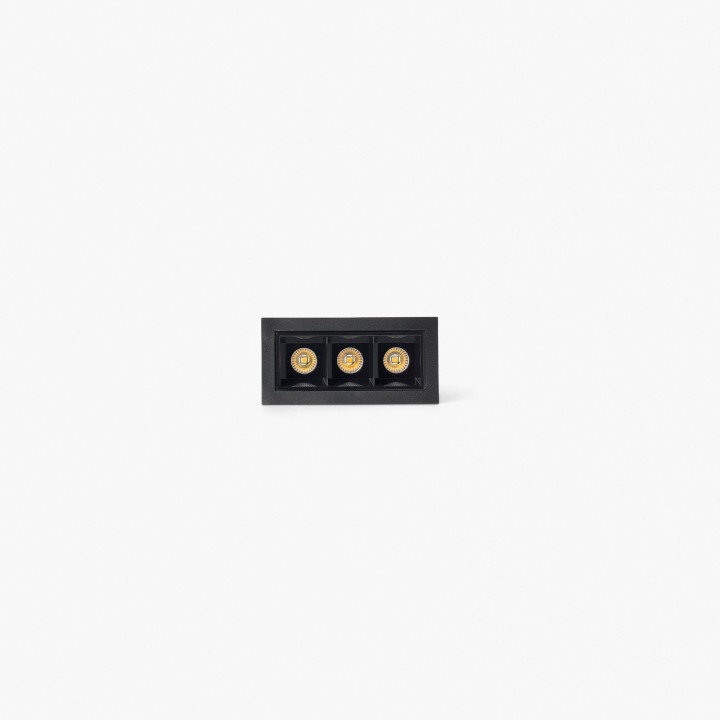 Faro TROOP empotrable 3x2W negro-negro 48° 3000K CRI90